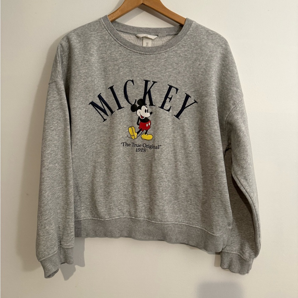 Disney Mickey Mouse Gray Sweater H&M small